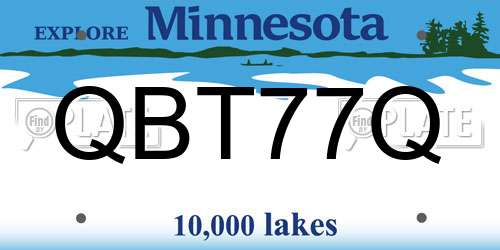 QBT77Q Minnesota License Plate