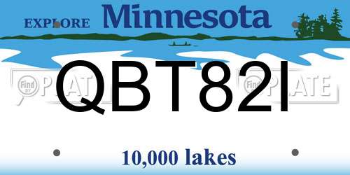 QBT82I Minnesota License Plate