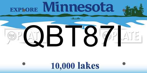 QBT87I Minnesota License Plate