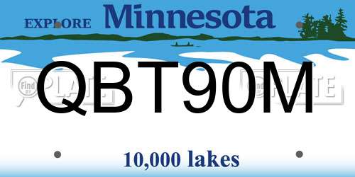 QBT90M Minnesota License Plate