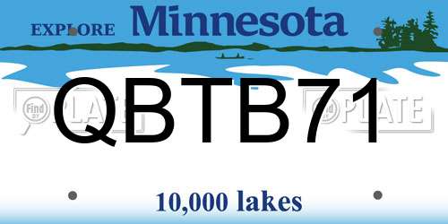 QBTB71 Minnesota License Plate