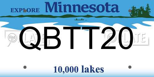 QBTT20 Minnesota License Plate