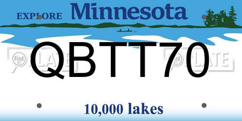 QBTT70 Minnesota License Plate