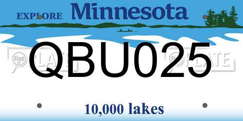 QBU025 Minnesota License Plate