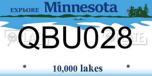 QBU028 Minnesota License Plate