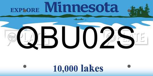 QBU02S Minnesota License Plate