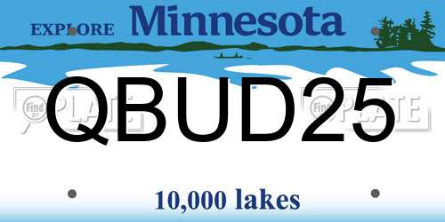 QBUD25 Minnesota License Plate