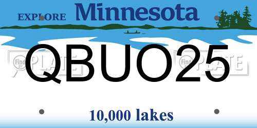 QBUO25 Minnesota License Plate