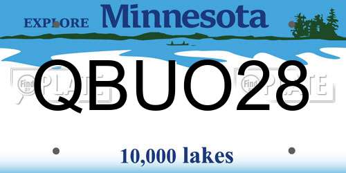 QBUO28 Minnesota License Plate