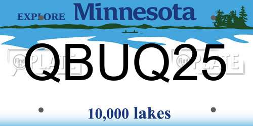 QBUQ25 Minnesota License Plate