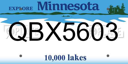 QBX5603 Minnesota License Plate