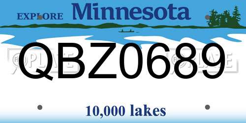 QBZ0689 Minnesota License Plate