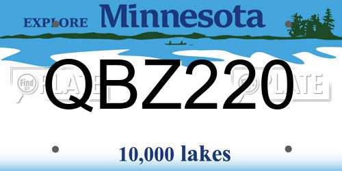 QBZ220 Minnesota License Plate