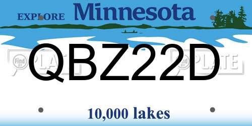 QBZ22D Minnesota License Plate