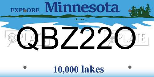 QBZ22O Minnesota License Plate