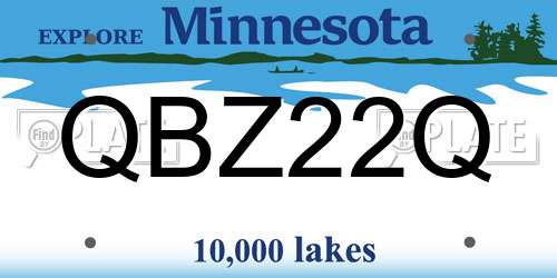 QBZ22Q Minnesota License Plate