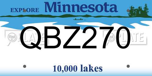 QBZ270 Minnesota License Plate