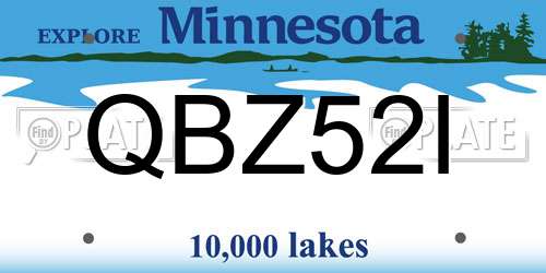 QBZ52I Minnesota License Plate