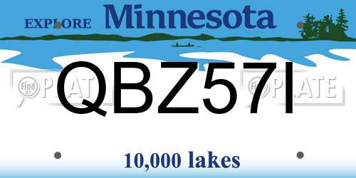QBZ57I Minnesota License Plate