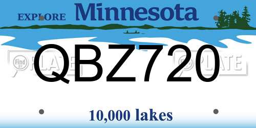 QBZ720 Minnesota License Plate