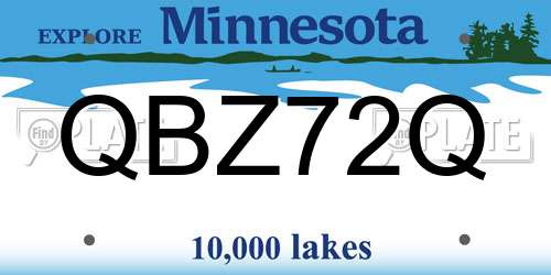 QBZ72Q Minnesota License Plate