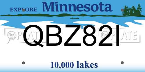 QBZ82I Minnesota License Plate