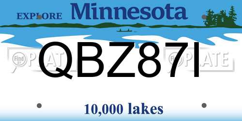 QBZ87I Minnesota License Plate