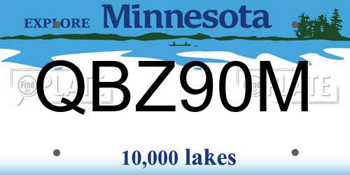 QBZ90M Minnesota License Plate