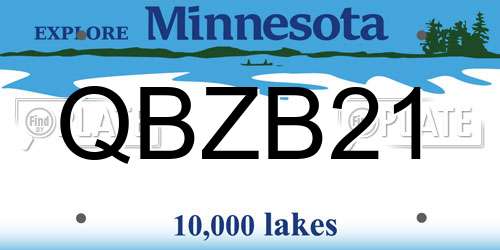 QBZB21 Minnesota License Plate