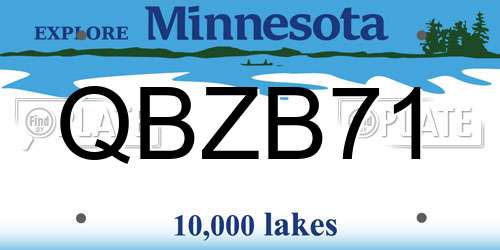 QBZB71 Minnesota License Plate