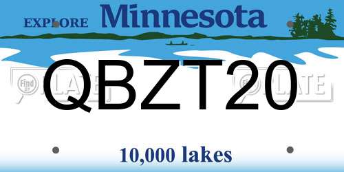 QBZT20 Minnesota License Plate