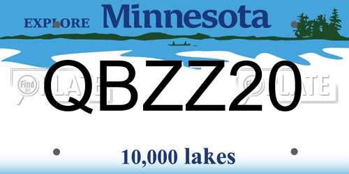 QBZZ20 Minnesota License Plate
