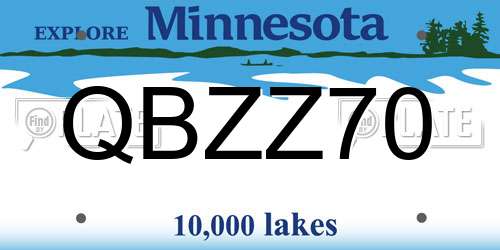 QBZZ70 Minnesota License Plate