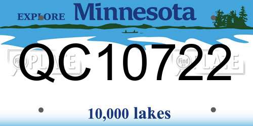 QC10722 Minnesota License Plate