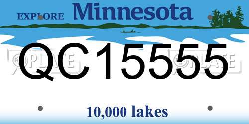 QC15555 Minnesota License Plate
