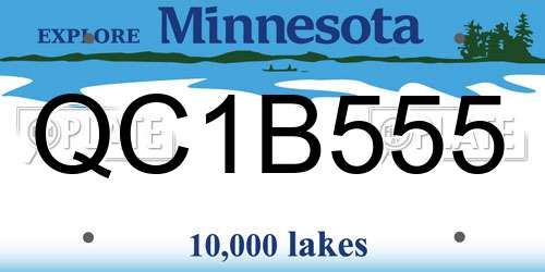 QC1B555 Minnesota License Plate