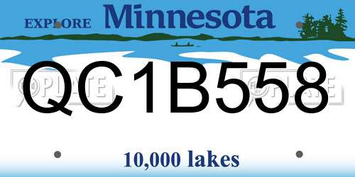 QC1B558 Minnesota License Plate