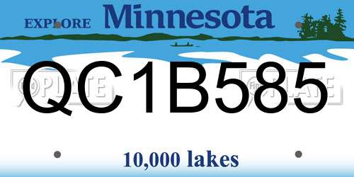 QC1B585 Minnesota License Plate