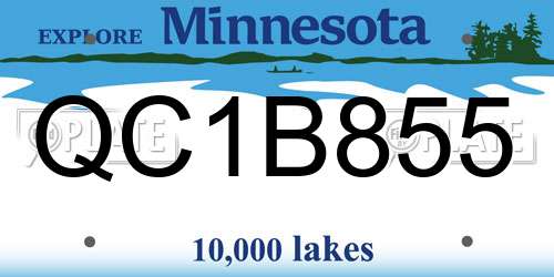 QC1B855 Minnesota License Plate