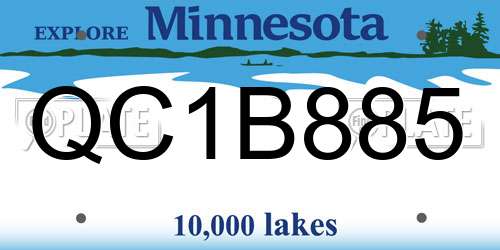 QC1B885 Minnesota License Plate