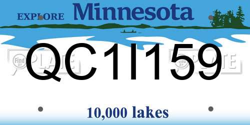 QC1I159 Minnesota License Plate