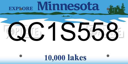 QC1S558 Minnesota License Plate
