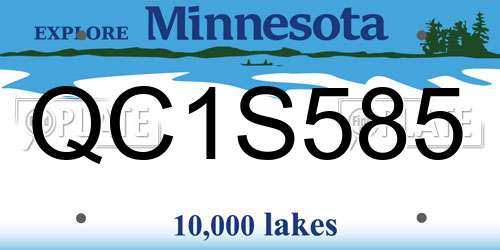 QC1S585 Minnesota License Plate