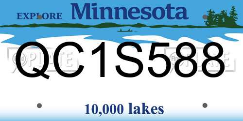 QC1S588 Minnesota License Plate