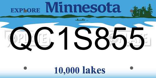 QC1S855 Minnesota License Plate