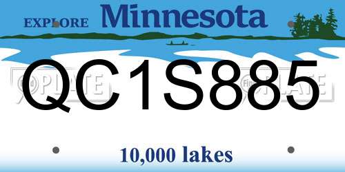 QC1S885 Minnesota License Plate