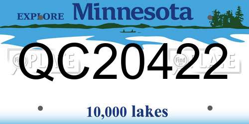 QC20422 Minnesota License Plate