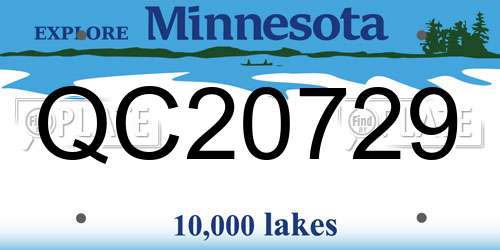QC20729 Minnesota License Plate