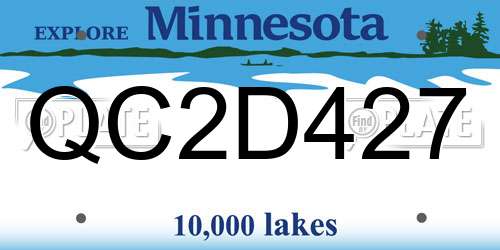 QC2D427 Minnesota License Plate