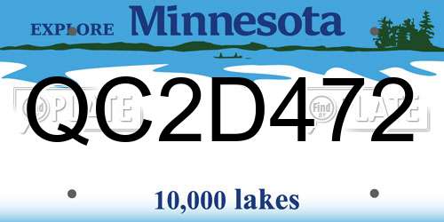 QC2D472 Minnesota License Plate